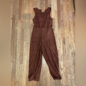 By Anthropologie suede Brown Sleeveless Jumpsuit
